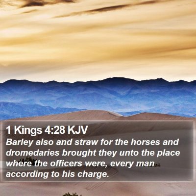 1 Kings 4:28 KJV Bible Verse Image