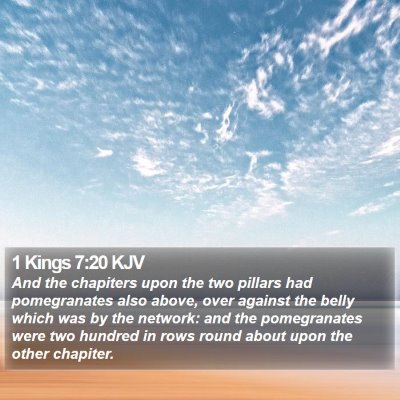 1 Kings 7:20 KJV Bible Verse Image