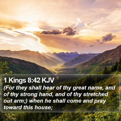 1 Kings 8:42 KJV Bible Verse Image