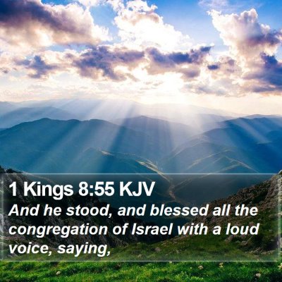 1 Kings 8:55 KJV Bible Verse Image