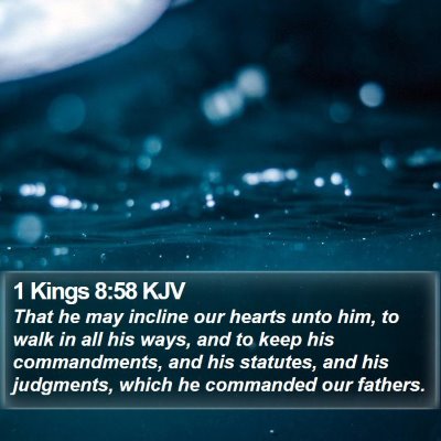 1 Kings 8:58 KJV Bible Verse Image