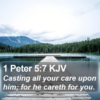 1 Peter 5:7 KJV Bible Verse Image