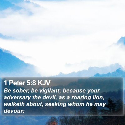 1 Peter 5:8 KJV Bible Verse Image