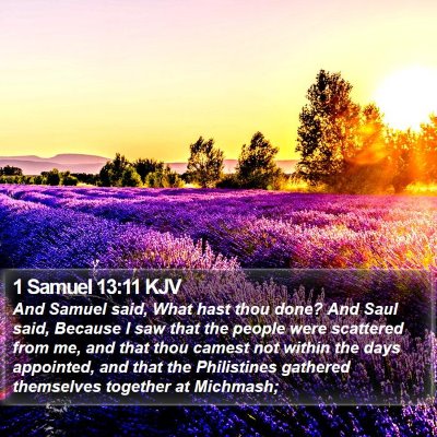 1 Samuel 13:11 KJV Bible Verse Image
