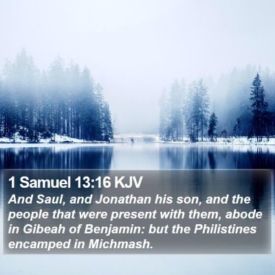 1 Samuel 13:16 KJV Bible Verse Image