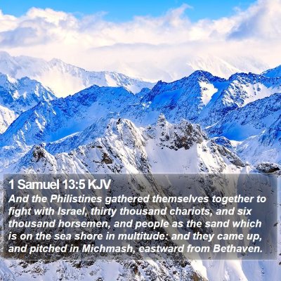 1 Samuel 13:5 KJV Bible Verse Image