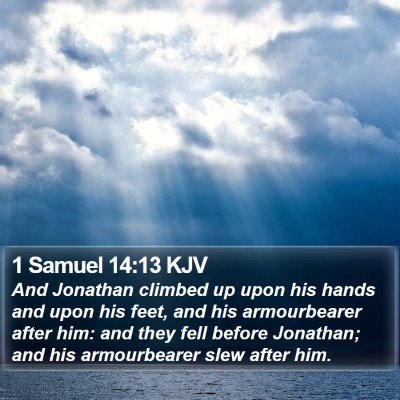 1 Samuel 14:13 KJV Bible Verse Image
