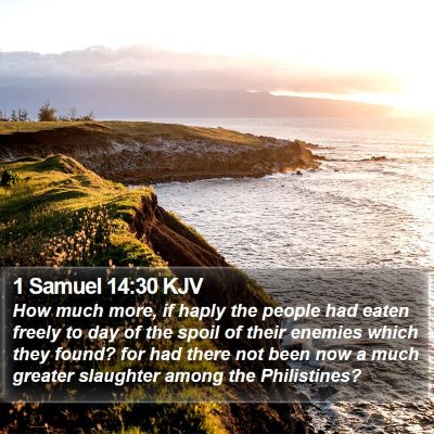 1 Samuel 14:30 KJV Bible Verse Image