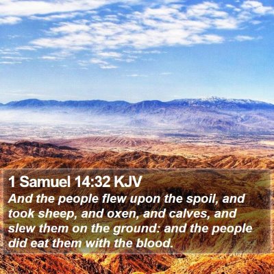 1 Samuel 14:32 KJV Bible Verse Image
