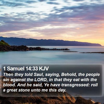 1 Samuel 14:33 KJV Bible Verse Image