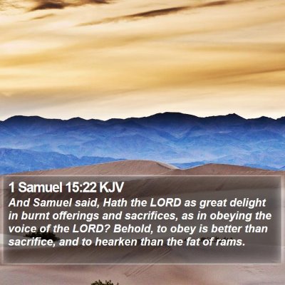 1 Samuel 15:22 KJV Bible Verse Image