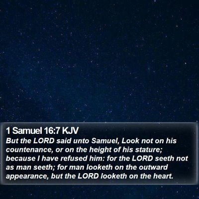 1 Samuel 16:7 KJV Bible Verse Image