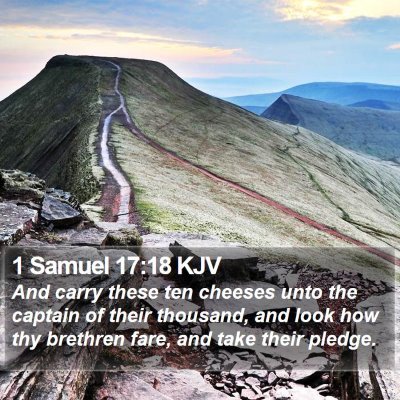 1 Samuel 17:18 KJV Bible Verse Image