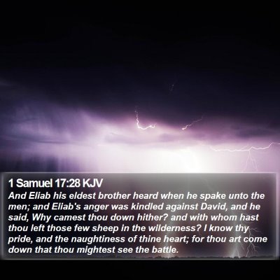 1 Samuel 17:28 KJV Bible Verse Image