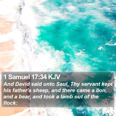 1 Samuel 17:34 KJV Bible Verse Image