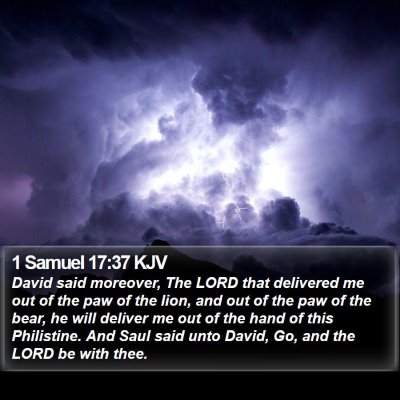 1 Samuel 17:37 KJV Bible Verse Image