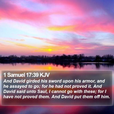 1 Samuel 17:39 KJV Bible Verse Image