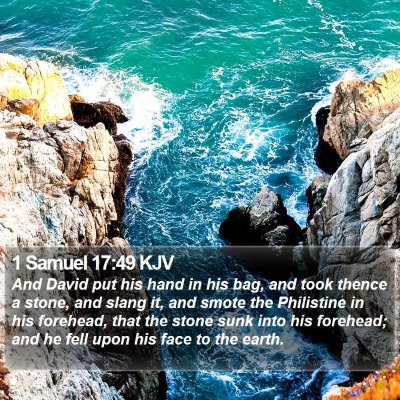 1 Samuel 17:49 KJV Bible Verse Image