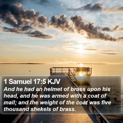 1 Samuel 17:5 KJV Bible Verse Image