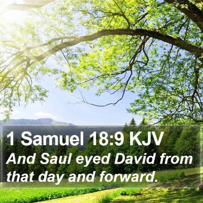 1 Samuel 18:9 KJV Bible Verse Image