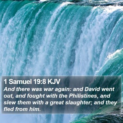 1 Samuel 19:8 KJV Bible Verse Image