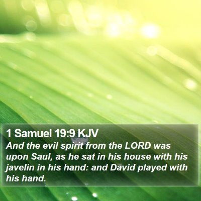 1 Samuel 19:9 KJV Bible Verse Image