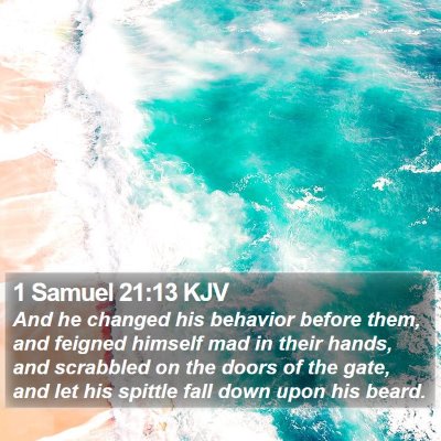 1 Samuel 21:13 KJV Bible Verse Image