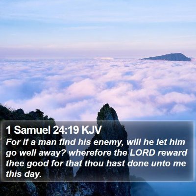 1 Samuel 24:19 KJV Bible Verse Image