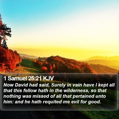 1 Samuel 25:21 KJV Bible Verse Image
