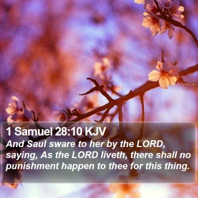 1 Samuel 28:10 KJV Bible Verse Image