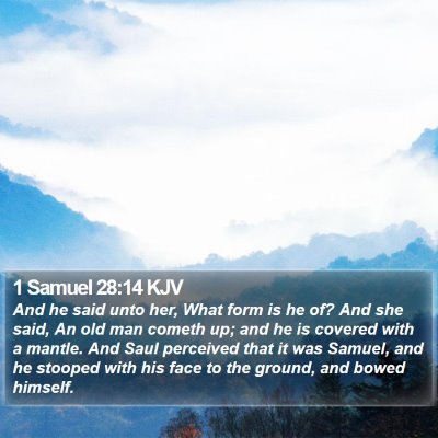 1 Samuel 28:14 KJV Bible Verse Image