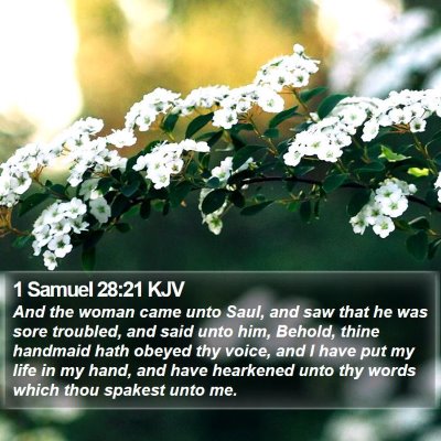 1 Samuel 28:21 KJV Bible Verse Image