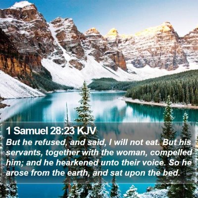 1 Samuel 28:23 KJV Bible Verse Image