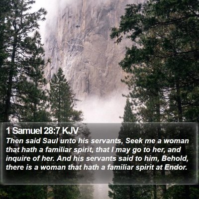 1 Samuel 28:7 KJV Bible Verse Image