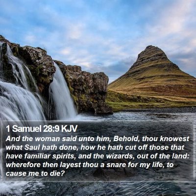 1 Samuel 28:9 KJV Bible Verse Image