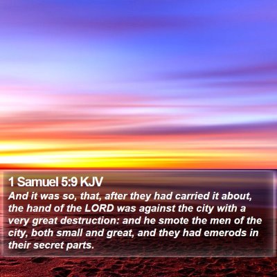 1 Samuel 5:9 KJV Bible Verse Image