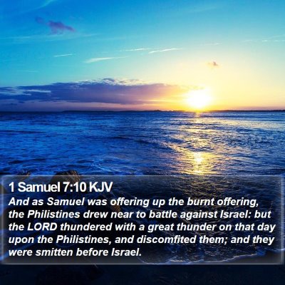1 Samuel 7:10 KJV Bible Verse Image