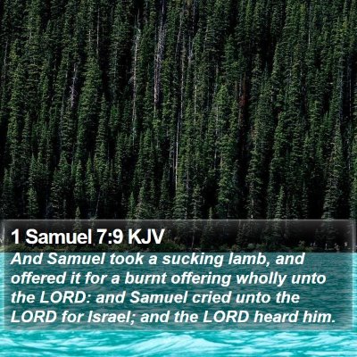 1 Samuel 7:9 KJV Bible Verse Image