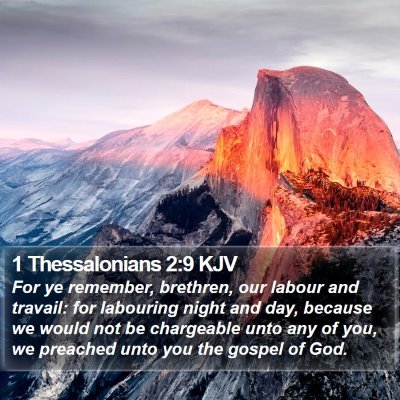1 Thessalonians 2:9 KJV Bible Verse Image