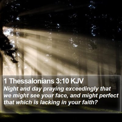 1 Thessalonians 3:10 KJV Bible Verse Image