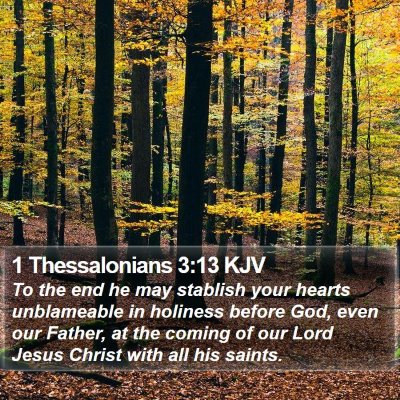 1 Thessalonians 3:13 KJV Bible Verse Image