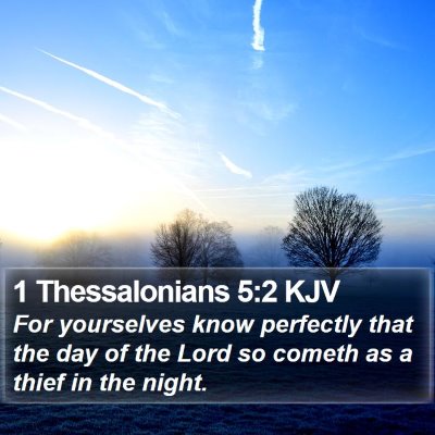 1 Thessalonians 5:2 KJV Bible Verse Image