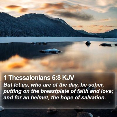 1 Thessalonians 5:8 KJV Bible Verse Image