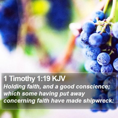 1 Timothy 1:19 KJV Bible Verse Image