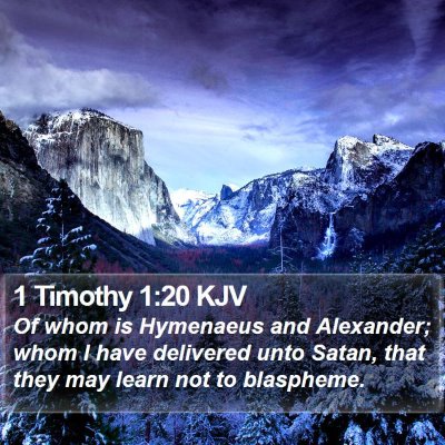1 Timothy 1:20 KJV Bible Verse Image