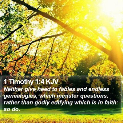 1 Timothy 1:4 KJV Bible Verse Image