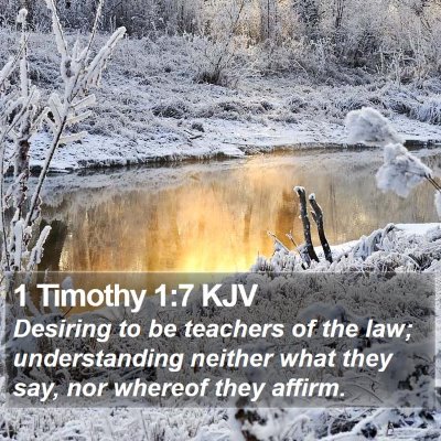 1 Timothy 1:7 KJV Bible Verse Image
