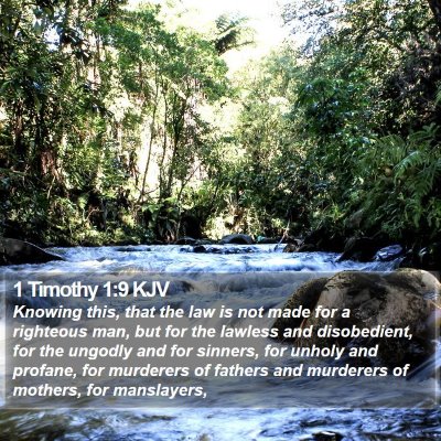 1 Timothy 1:9 KJV Bible Verse Image