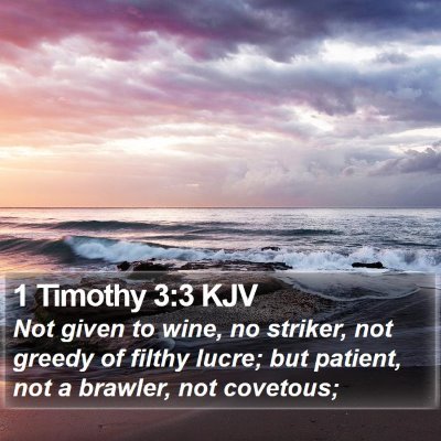 1 Timothy 3:3 KJV Bible Verse Image