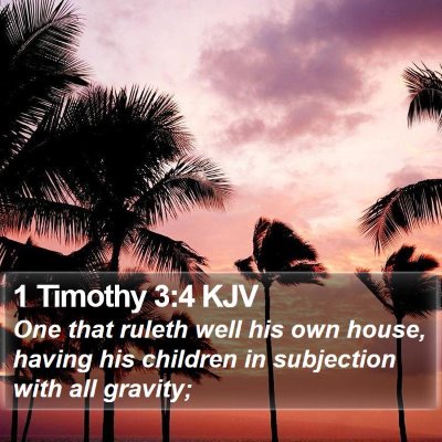 1 Timothy 3:4 KJV Bible Verse Image